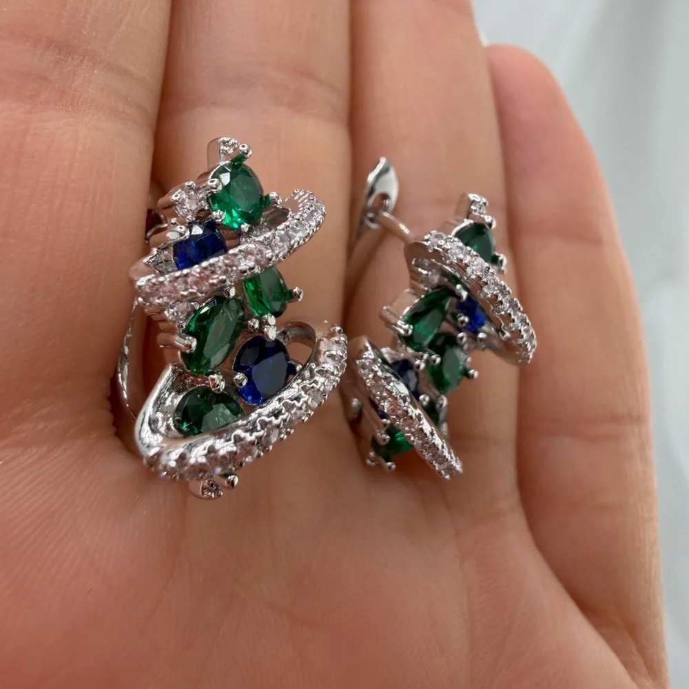 Anthropologie Crystal Swirl Drop Earrings | Elegant Evening Look - Picture 12 of 13
